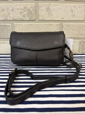 Frye Black Leather Claire Convertible Belt and Crossbody Bag